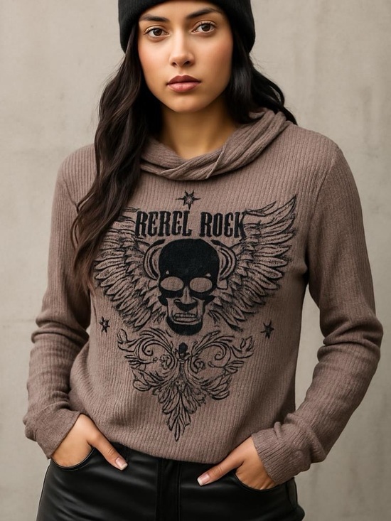 Vocal Tops - Vocal Rebel Rock Hoodie Streetwear Size L